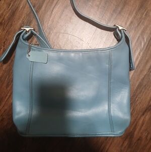 Coach Sky Blue Leather Shoulder Bag